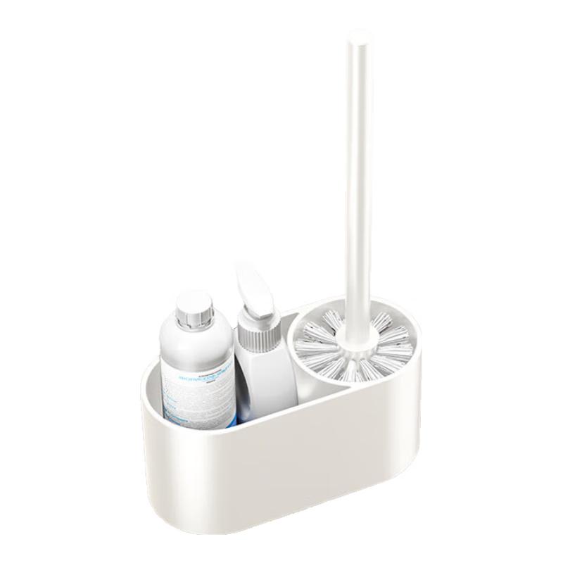 Yamo Space Aluminum Toilet Brush Holder with Storage Shelf