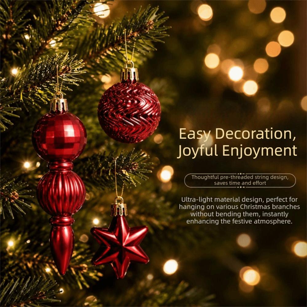 52pcs Gold Color Christmas Ball Ornaments Painted Christmas Ornament Set Christmas Celebration