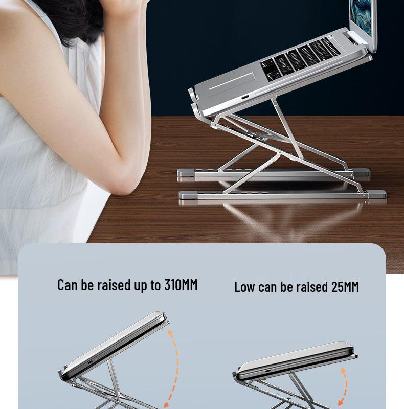Aluminum Alloy Adjustable Laptop Stand with Dual-Layer Heat Dissipation