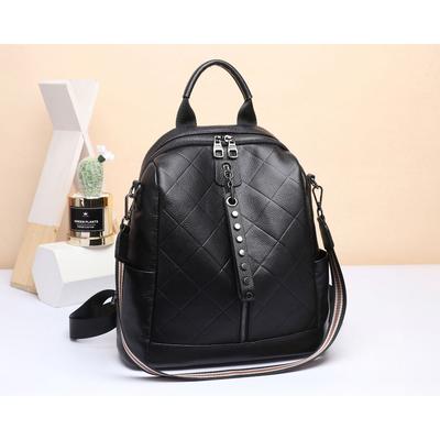 Sac à dos pour femme en cuir de vache, Sac de voyage polyvalent tendance de grande capacité, Sac pour femme en cuir véritable, Sac pour femme