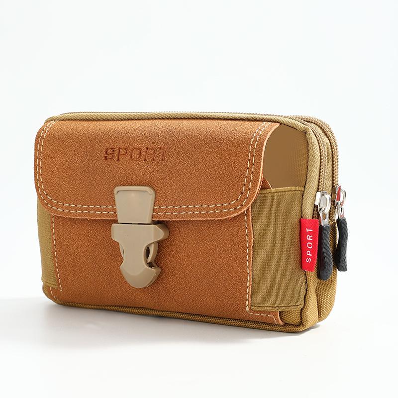Men's 6.8" Wear-Resistant Multifunctional Phone Bag Fanny Pack with Belt Loop for Work Sites