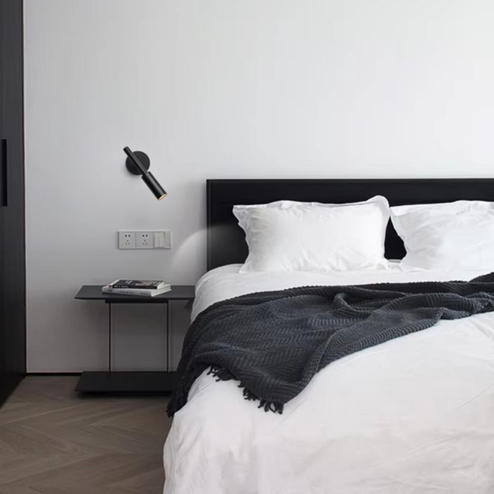 Adjustable LED Wall Lights  Black/White Bedside Lamp Nordic Creative Reading Infinite Wall Light Bedroom Bed Reading Light