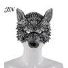 Wolf Costume Mask 3D Head Mask, High Elastic Lightweight Comfortable Werewolf Soft with Adjustable Strap for Halloween Cosplay Party Photo Props