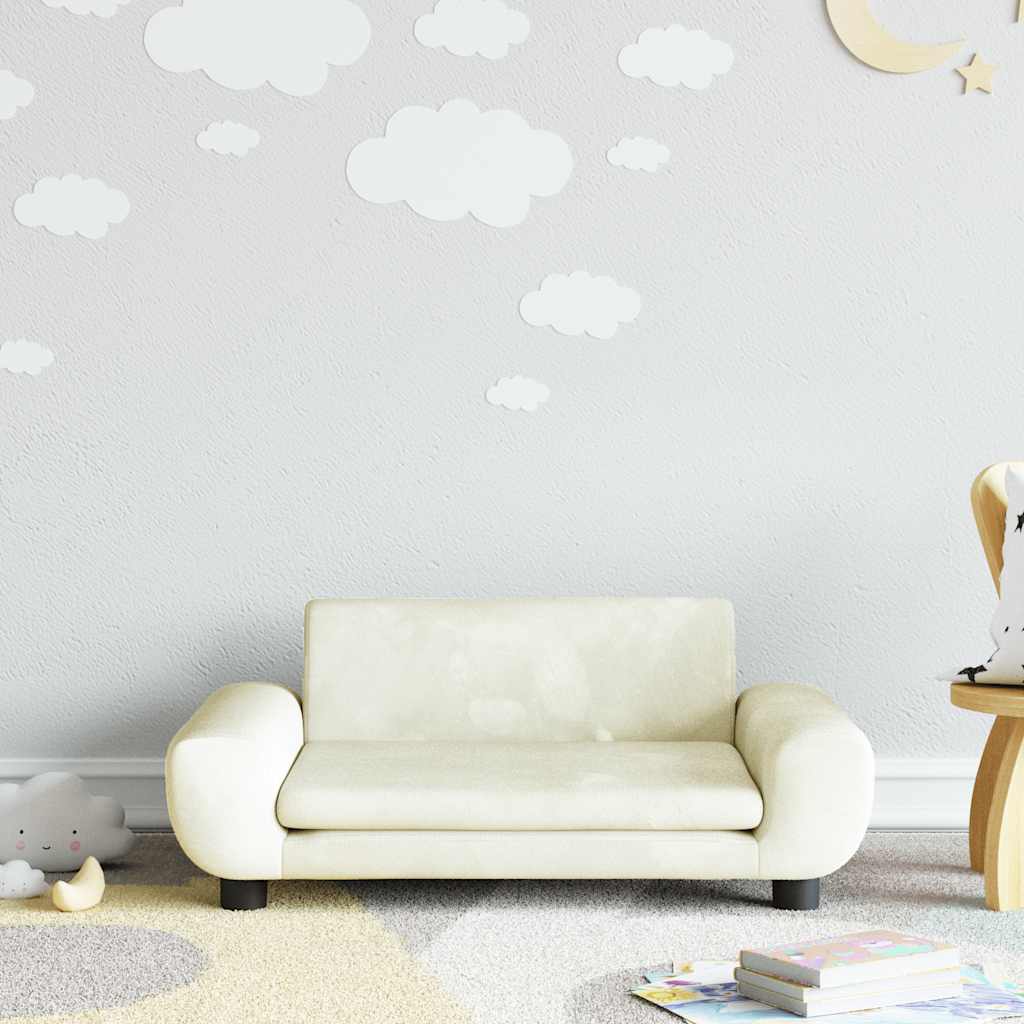 Kids Sofa Cream 70 x 45 x 33 cm Velvet