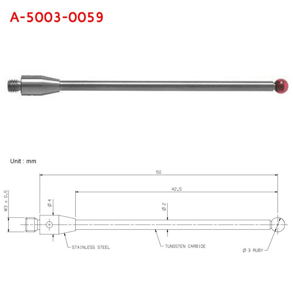 CMM Touch Probe For M3 Thread Probe Stylus 3mm  Ball Tips 50mm Long A-5003-0059