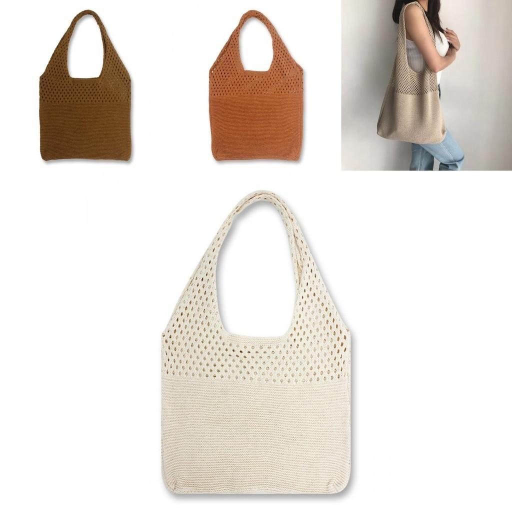 Large Capacity Knitted Shoulder Bag Tote Shopping Handbags Women Travel Gift