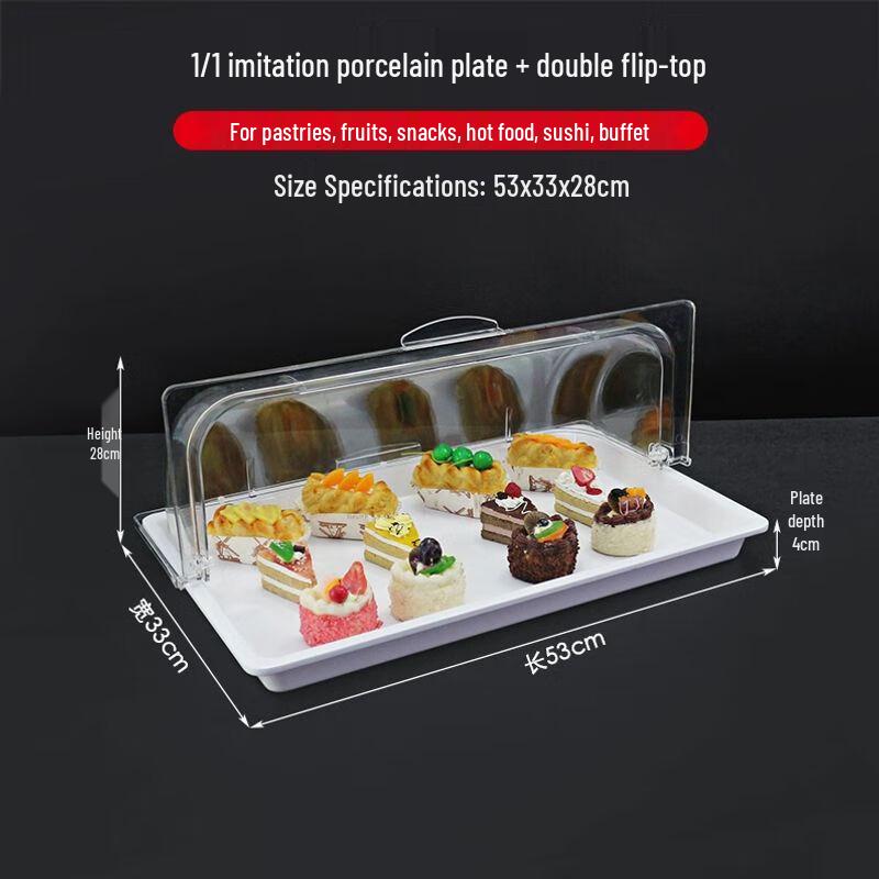 Multi-Layer Melamine Buffet Display Tray with Lid