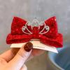 3D Rose Birthday Crown Hair Clip for Girls - Korean Style Polka Dot Bow Headwear