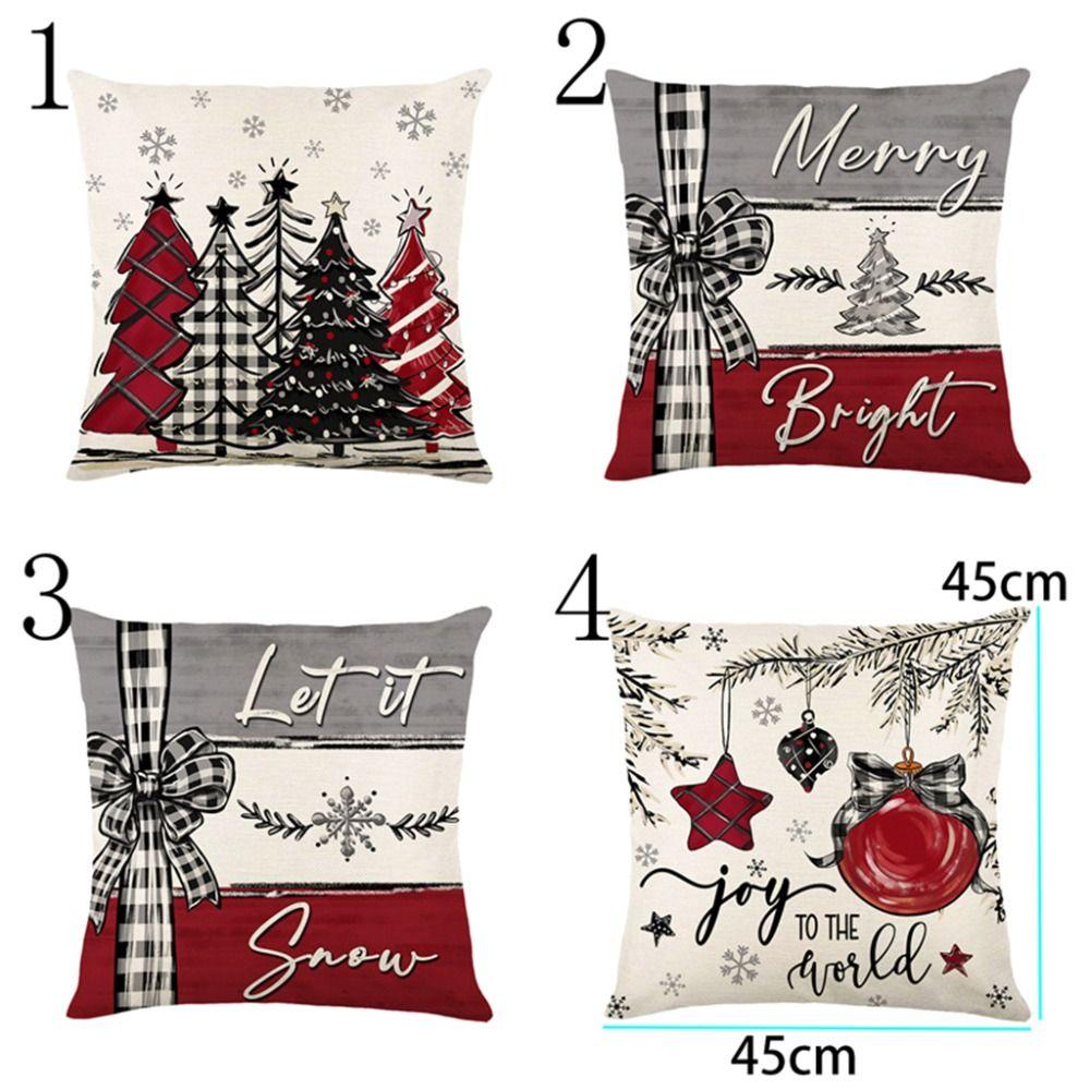 2Pcs 45x45cm Xmas Throw Pillow Case Microfiber Pillow Shell Sofa Pillowcase Children