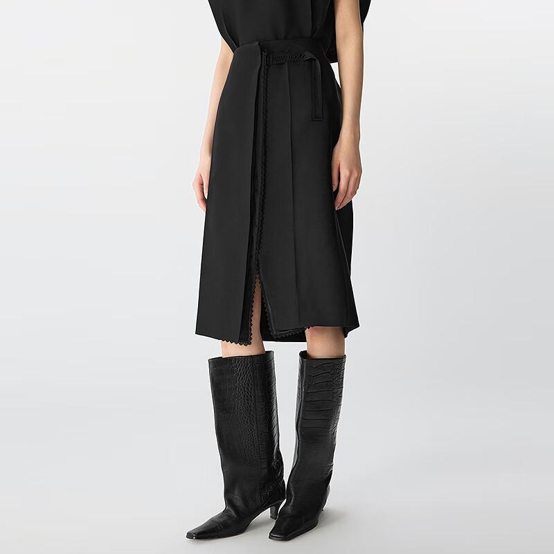 JNBY Women's Slit Ruffled Midi Skirt