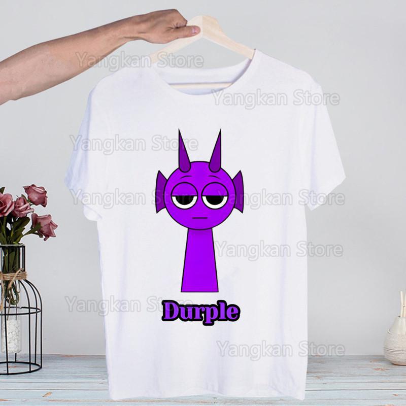 Sprunki Plush T Shirts for Guys O-Neck Short Sleeve Regular Mens Height Quality Men Hip-Hop Tee Shirt