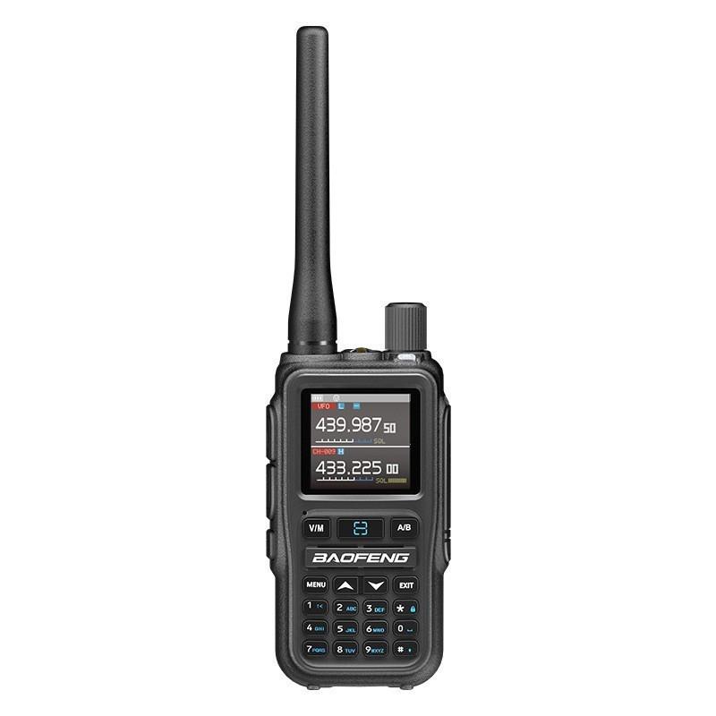 Baofeng UV-5R Mini Compact Walkie-Talkie with One-Key Frequency Pairing, Bluetooth, Type-C Charging, and Power Bank Function.