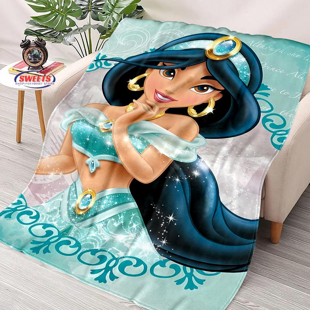 6 Sizes Princess Aladdin Blanket, Sofa Bed Cover Four Seasons Soft Fluffy Quilt Blanket, Indoor Outdoor Leisure Nap Blanket Gift