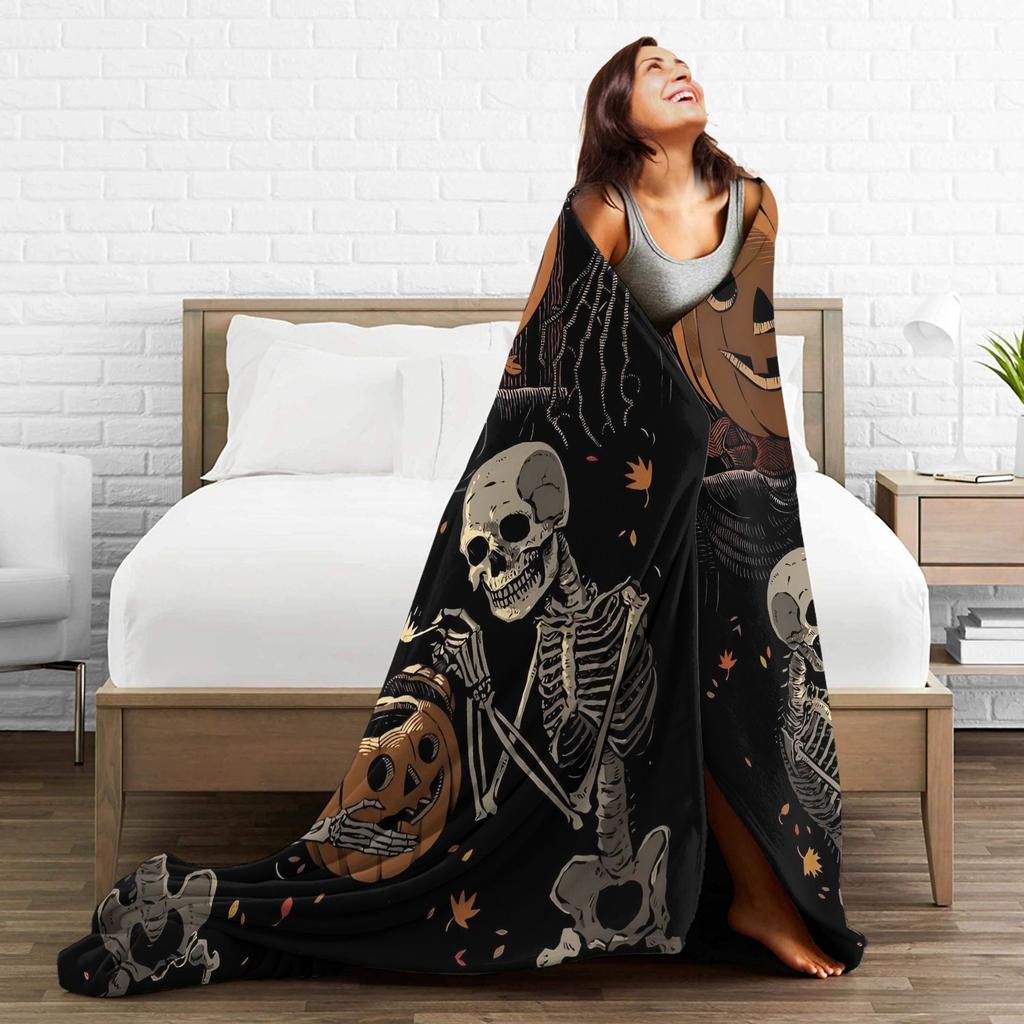 Soft BlanketsChildren Decorative Halloween Throw Blanket Flannel Bedspread For Couch Chair Sofa Bed Funny Sofa Bed Cover