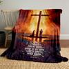 Religious Cross Prayer Themed Blanket  Printed Blanket for Living Room Bed Couch Lunch Break Soft Cozy Blanket for Friend's Festival Gift