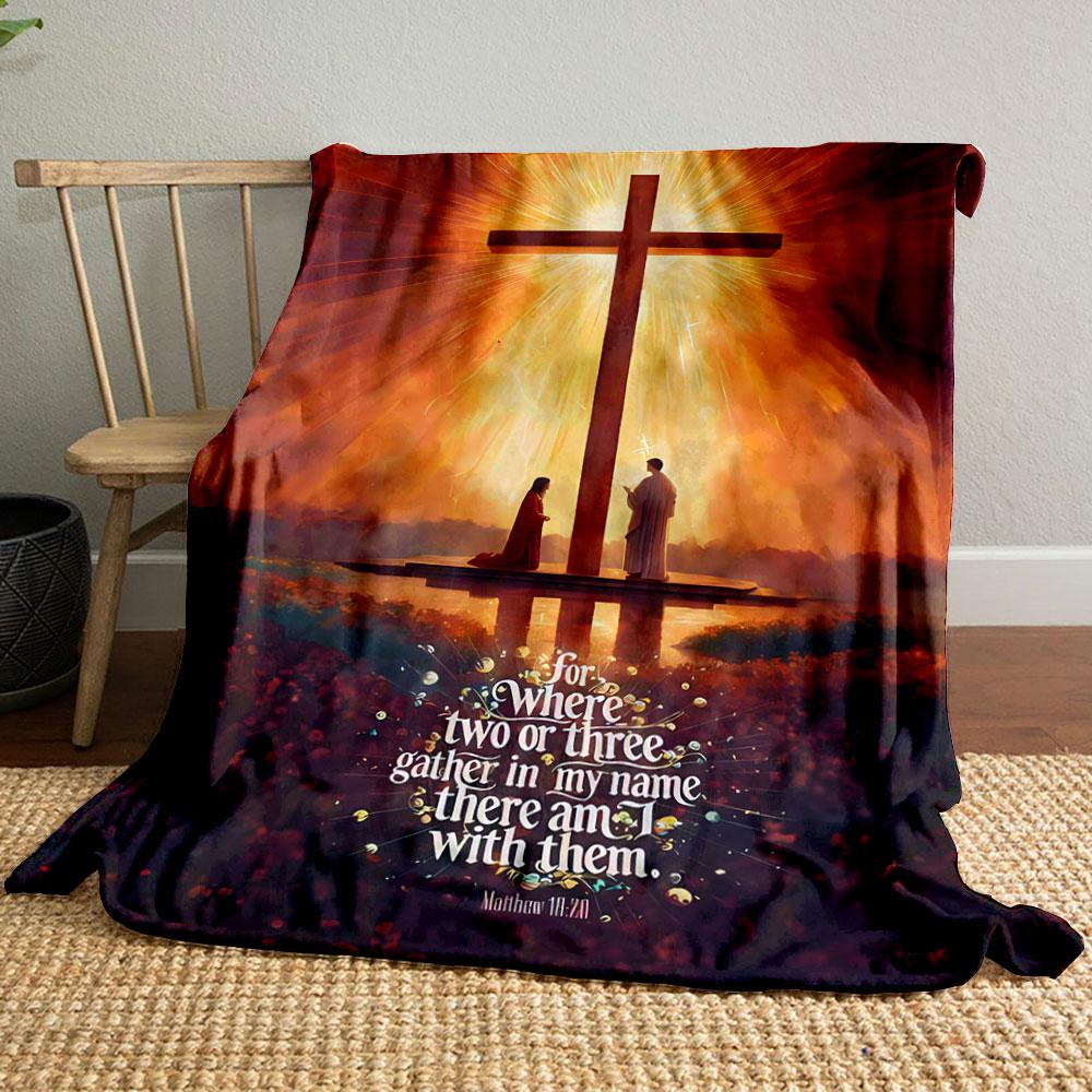 

Religious Cross Prayer Themed Blanket Printed Blanket for Living Room Bed Couch lunch break Soft Cozy Blanket for Friend s festival Gift 80cm x 120cm