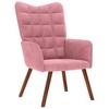 Armchair, Pink, Upholstered In Velvet