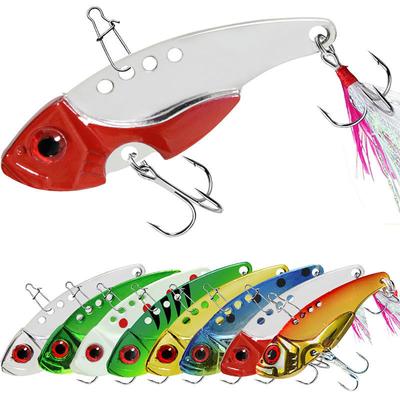 7g12g Vib Metal Lure Baits With Treble Hooks Feathers Long-range Fishing Lures For Freshwater