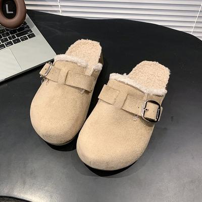 Retro Bag Head Slippers, New Plush Warm Thick-soled Muller Birkenstocks In Autumn and Winter