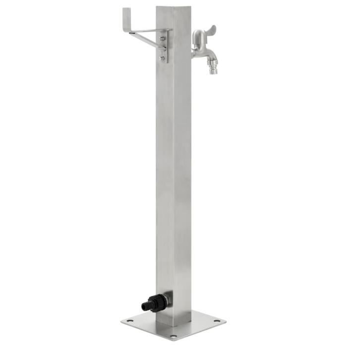 VidaXL Colonne à eau de jardin carrée Acier inoxydable 65 cm 45454