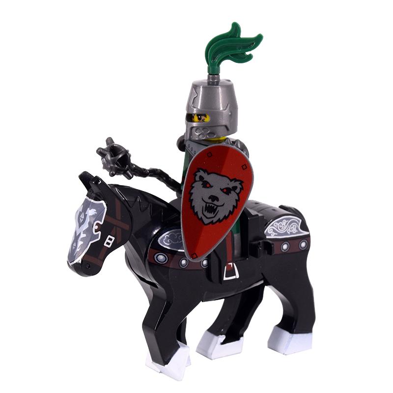 Medieval Figures Middle Ages Rome Warrior Golden Knight Horse Hawk Castle King Dragon Knights Building Blocks BricksToys gifts