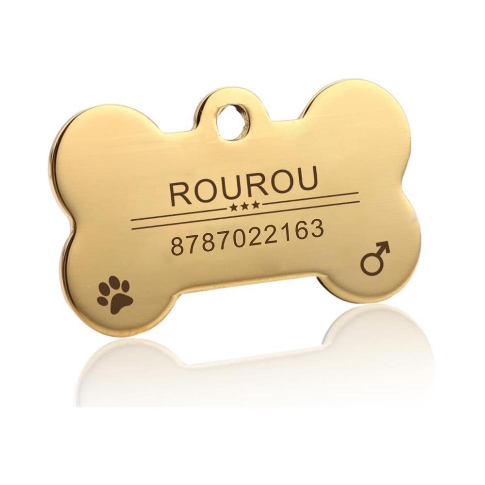 Gravură Gratuită Etichetă ID Animal de Companie Oțel Inoxidabil Etichete Nume Câine Pisică Accesorii Guler Pandantiv Personalizat, Argintiu Auriu Aur roz Negru
