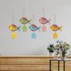 Pești Multicolori Agățătoare de Perete din Lemn pentru Decorarea Casei | Balcon Grădină | Birou | Cafenea | Agățătoare Decorativă pentru Ușă (Pachet de 5)