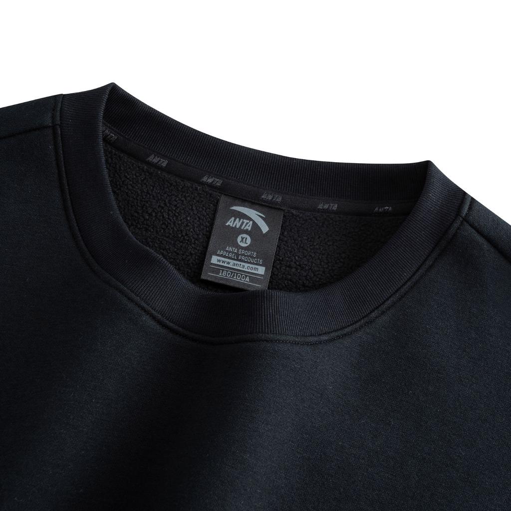 Anta Active Series 2025 Winter Pullover Sweatshirt Men sweatshirt Basic-Black 952548703-4