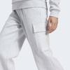 AdidaS Women S eSSentialS Linear Fleece Cargo pantS Regular Fit Cotton Cargo bruShed Grey