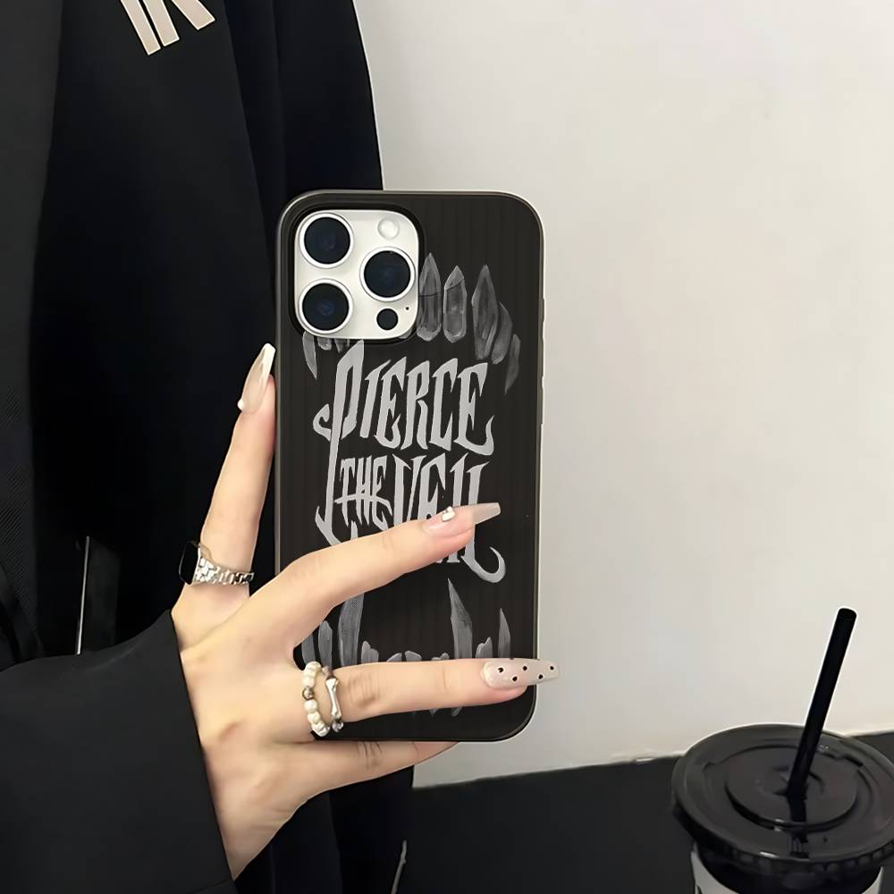P-Pierce The Veil Band Phone Case Corrugated Pattern Phone Case For iPhone 17 Air 16  Plus Pro Max Matte Shockprooof Cover