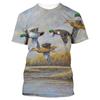2025 Men's 3D Printed T-Shirt Summer New Fashion Hunting Wild Duck Couple Casual Short Sleeve T-Shirt Clothing