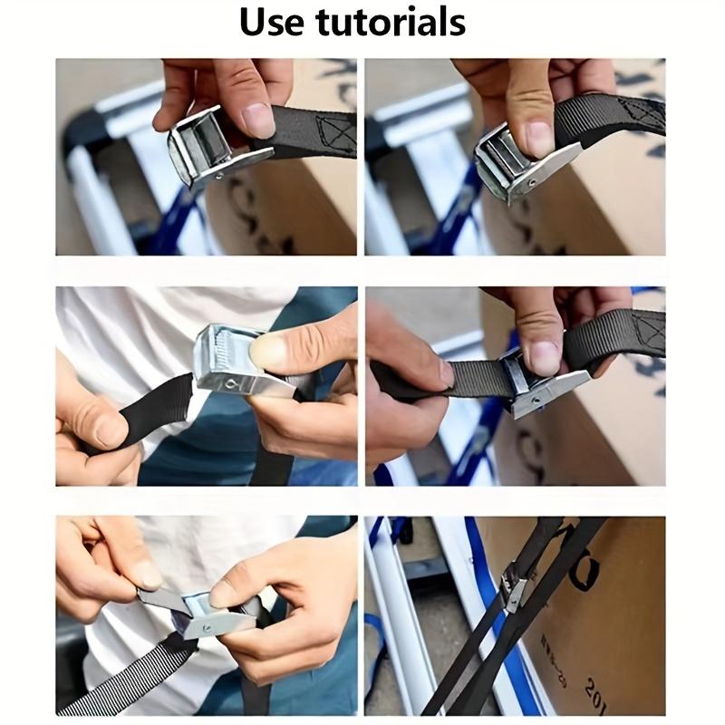 Heavy-Duty Adjustable Snap-On Straps Nylon Belt for Cars Motorcycles & Bicycles Secure Cargo & Luggage Fastening Solution with Buckle and Loop Closure