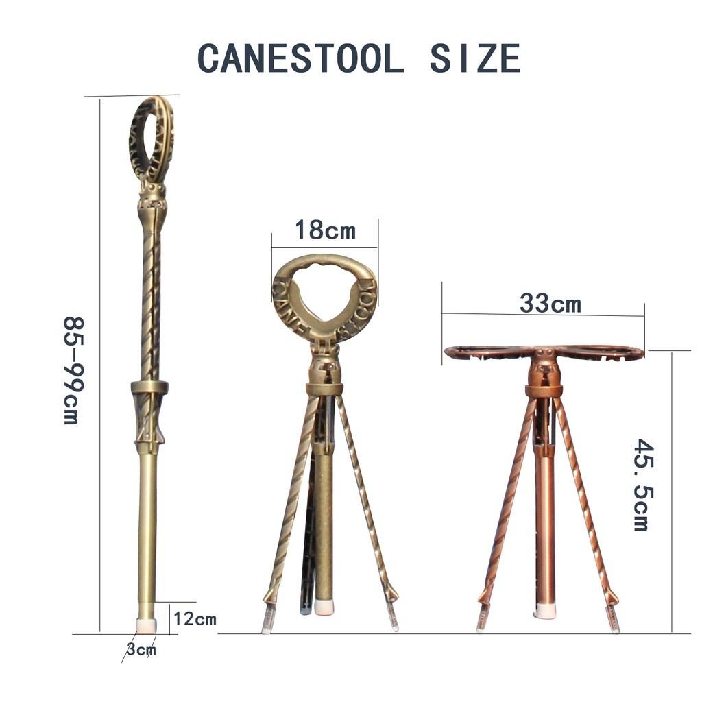 Crutch Chair Foldable Elderly Walking Stick Stool Portable Trekking Hiking Walking Stool Multifunctional Cane Stool