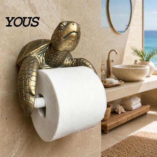 Turtle Design Bathroom Accessory Toilet Paper Roll Holder, Turtle/Shark Design, Wall Mount Holder Decor, Easy Install Durable 3D Printed Rack