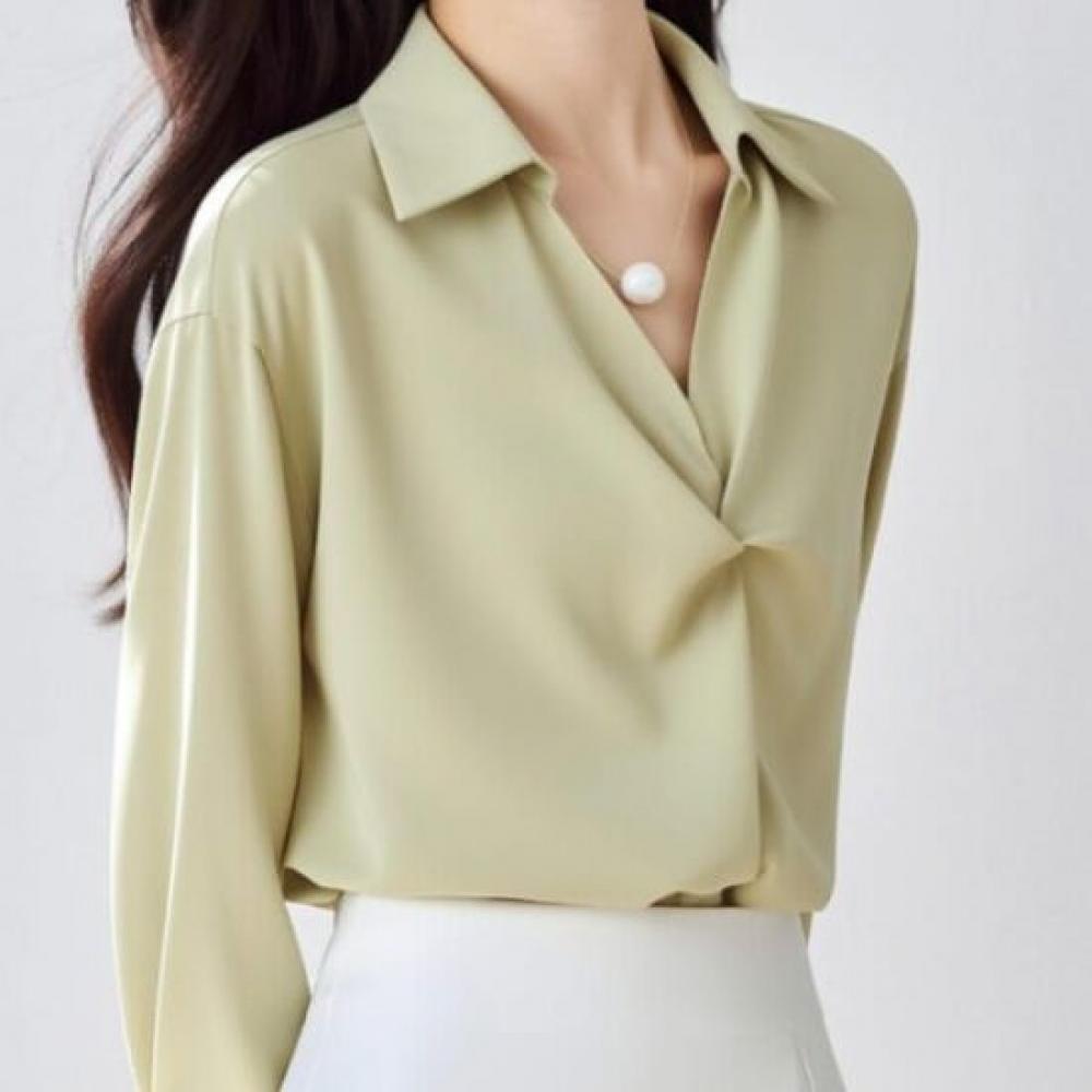 NaVaVa Office Twist V Neck Collar Long sleeVe Blouse Nb3015