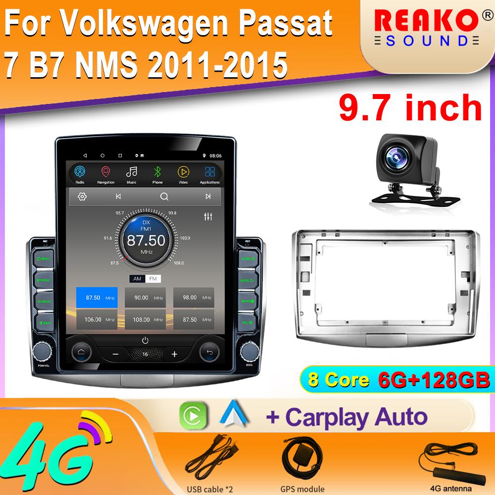 

9,7-дюймовый вертикальный экран Tesla автомобильное радио для Volkswagen Passat 7 B7 NMS 2011 - 2015 GPS навигация мультимедийный плеер Carplay 8 core 6GB+128GB