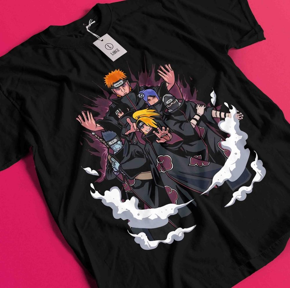 

Футболка Акацуки Футболка Итачи Футболка Пейна Футболка Мадары Кисаме Обито Наруто Нагато Футболка BB921 3XL