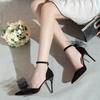 Fashion Tulle Bow Heels Designer Stiletto High Heels Women Pumps 2024 Wedding Shoes Bride Ladies Party Prom Shoes Big Size 44 45