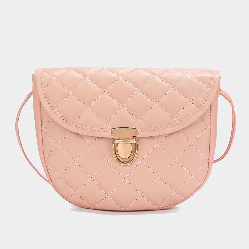 Simple polka dot printed messenger bag new solid color diamond embroidered lock fashionable women's shoulder bag