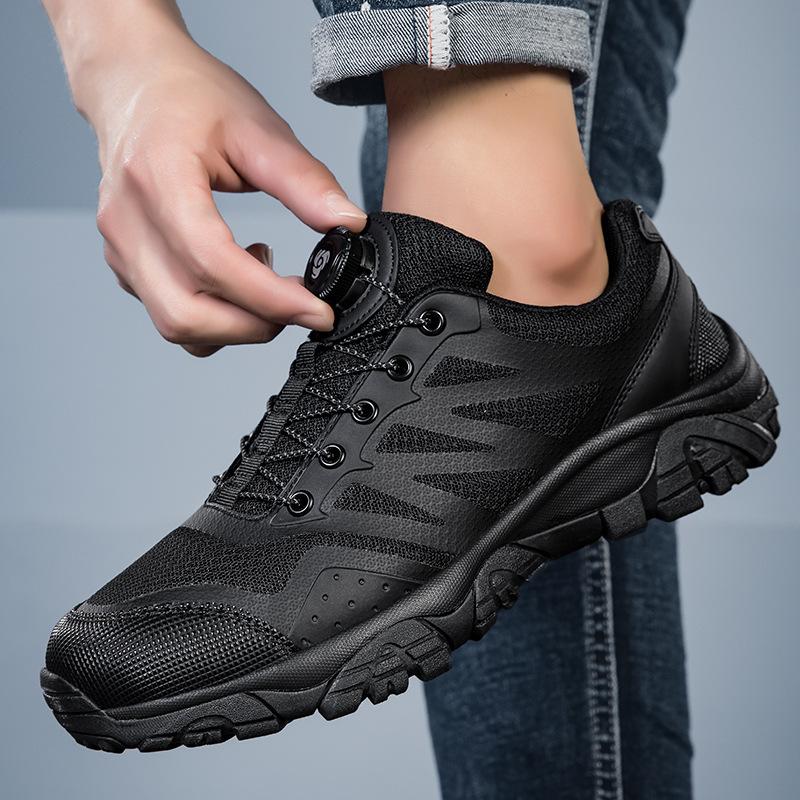 

Rotary buckle free lace-up foreign trade hiking shoes men s sports shoes running shoes men s outdoor men s shoes hiking shoes 45