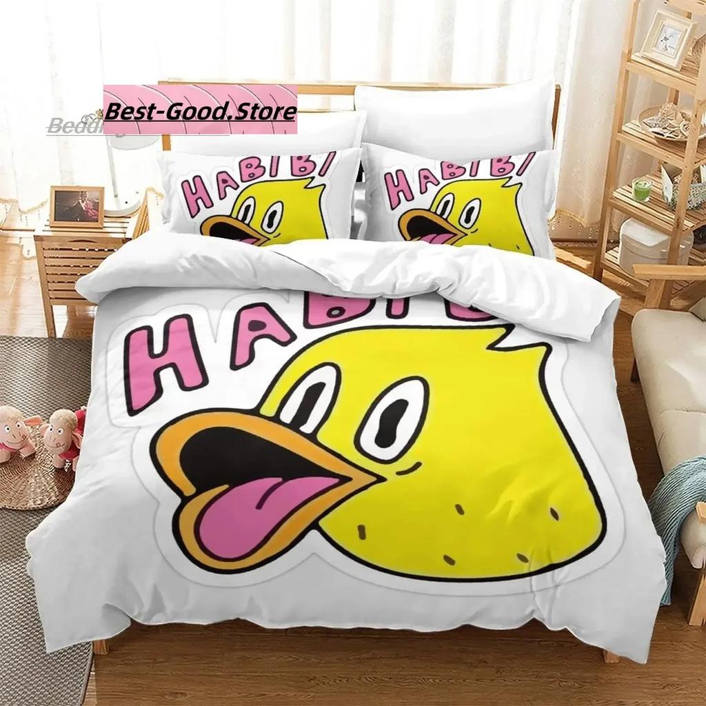 3D Anime Bettlaken-Set Quackity Duck Gedruckter Bettbezug Kissenbezug Bettwäsche-Set Bettwäsche Laken Steppdeckenbezug Doppel Queen King Größe