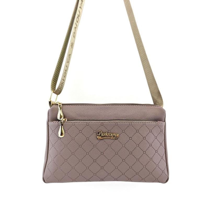 

Spring new multi-layer zipper single shoulder women s small bag trend oblique span lychee pattern bag large capacity серо-коричневый