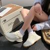 Women's Large-sized Thick-soled Two-tone Casual Low-top Sports Single Shoes