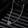 Woman Noble Multi-Layered Ursus Ring Necklace Elegant Necklace Fashion Silver Charm Orb Pendant Engraved Hollow Out Chain Dinner Dress Accessories