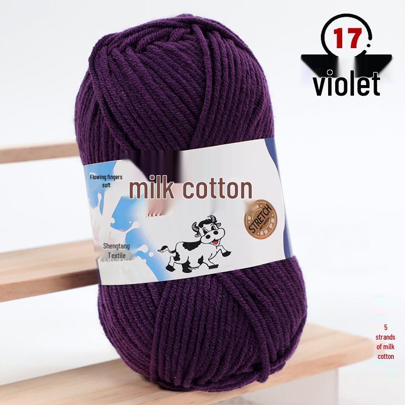 Filato di Cotone Lattiginoso a 5 Fili per Maglia & Uncinetto - Kit Fai da Te per Sciarpa, Coperta Lavorate a Mano di Spessore Medio