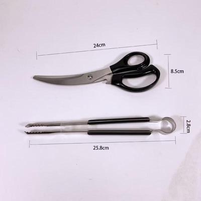 Stainless Steel BBQ Scissor & Tongs Set