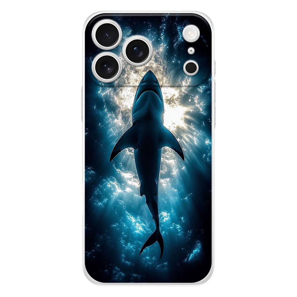 Soft Clear TPU Phone Case For iPhone 17 Air 16E 16 11 15 14 Pro MAX 12 13 7 8 Plus SE Easter Cover Fullback Protection Shark