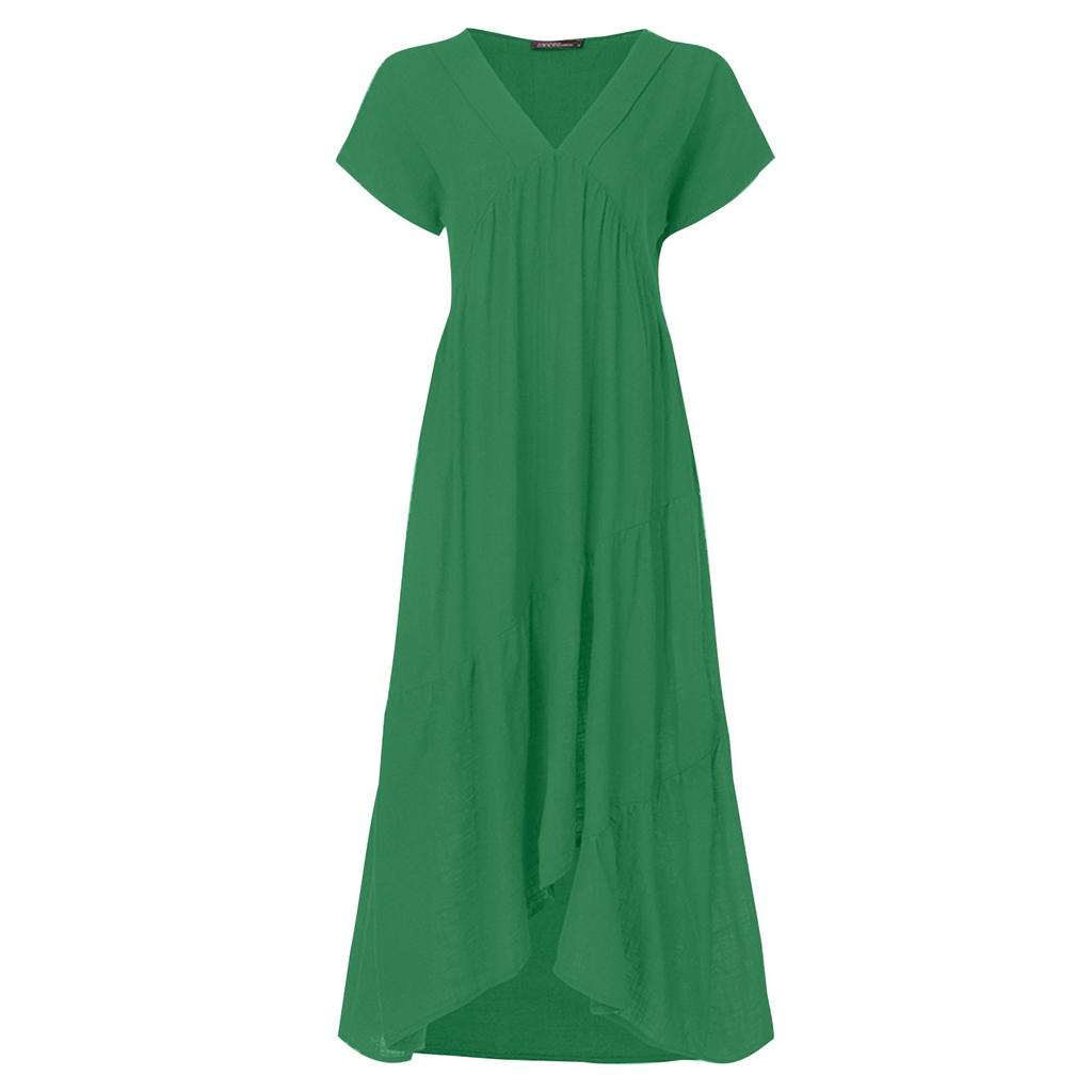 Womens Short Sleeve Casual Party Evening Club Long Maxi Dress