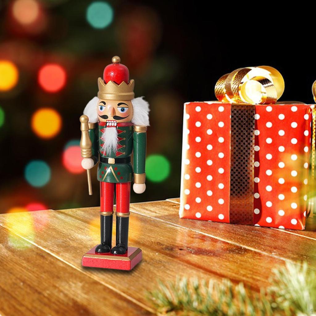Christmas Decorative Nutcracker Figurine Seasonal Decor 25 Cm Crafts for Centerpiece