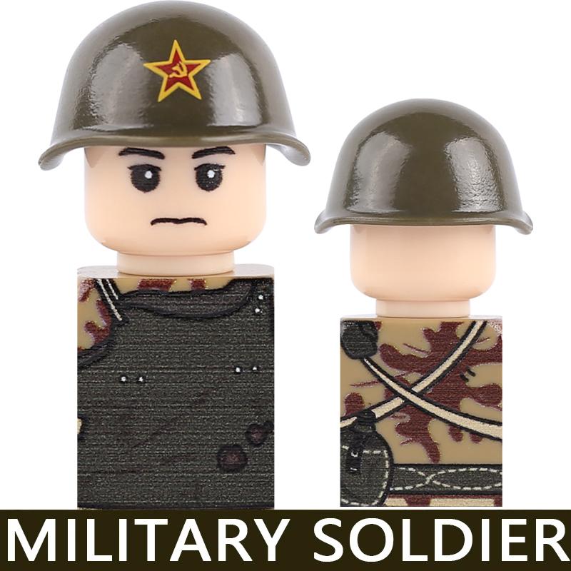 WW2 Military Soldier Figures Building Blocks Army Japanese Warrior Medical Nurse Officer Infantry Helmets UV Printed Bricks Toys